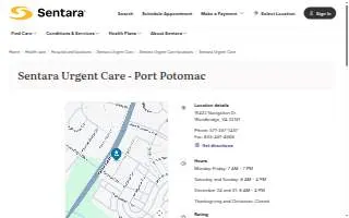 Sentara Urgent Care of Woodbridge website