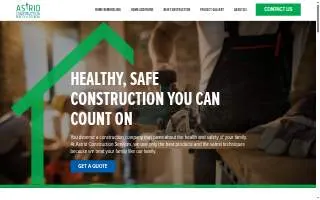 Astrid Construction Services website