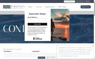 Healing Waters Counseling Center website