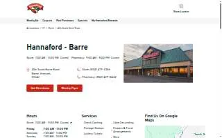 Hannaford Pharmacy website