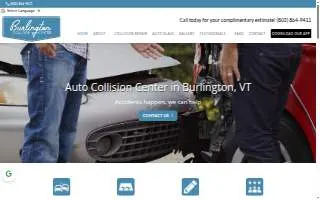Burlington Collision Center website