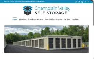 Champlain Valley Self Storage, LLC of Colchester website