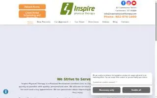 Inspire Physical Therapy of Colchester website