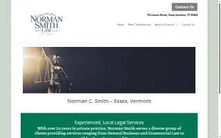 Norman Smith Law Office of Essex website