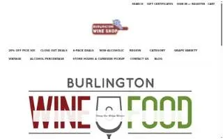 Burlington Wine Shop website