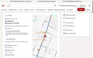 Walgreens Pharmacy of Winooski website