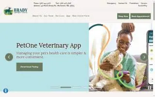 Brady Veterinary Hospital website