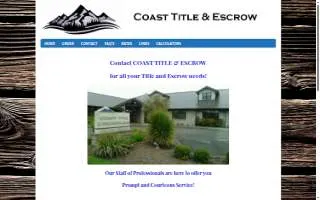 Coast Title & Escrow Inc website
