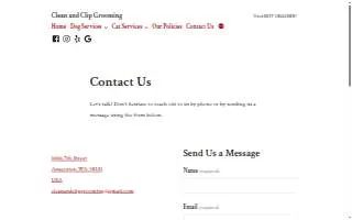 Clean and Clip Grooming website