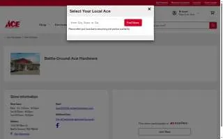 Battle Ground Ace Hardware website