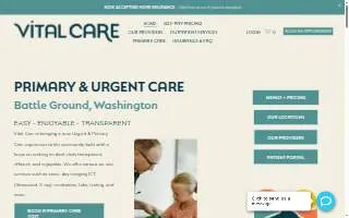 Vital Care - Urgent Care website