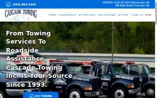 Cascade Towing of Bonney Lake website