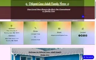 Diligent Care Adult Family Home website