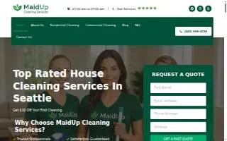 MAIDUP Cleaning Services website