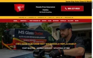 MS Glass Outlet of Camas website