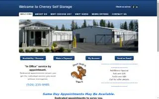 Cheney Self Storage website
