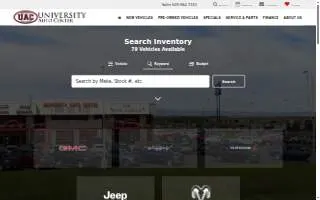 University Auto Center Body Shop website