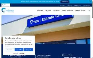 Confluence Health | Ephrata Clinic website