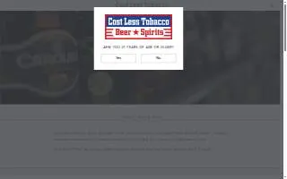 Cost Less Tobacco website