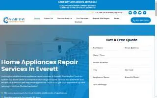 Same Day Appliances Repair LLC of Everett website