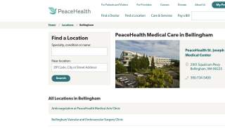 PeaceHealth Orthopedics, Sports Medicine, and Trauma Surgery website