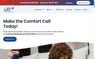 Area Heating & Cooling, Inc. of Hazel Dell website