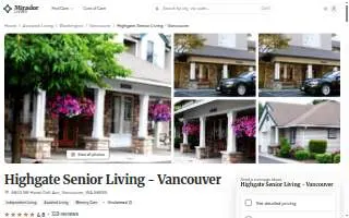 Highgate Senior Living - Vancouver website