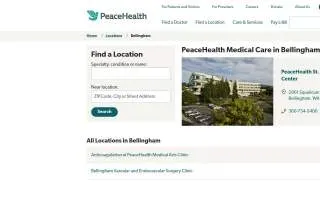 PeaceHealth Obstetrics and Gynecology at Medical Center Physicians Building website