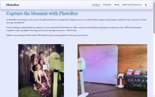 PhotoBar - Photo Booth Rentals website