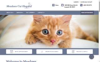 Meadows Cat Hospital website