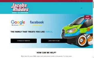 Jacobs and Rhodes Heating and Air Conditioning website