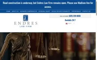 Endres Law Firm - Workers' Compensation Attorneys website