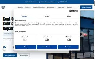 Kent Collision Center website