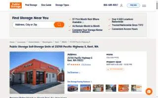 Public Storage of Kent website