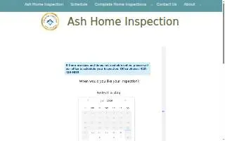 Ash Home Inspection website