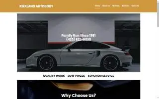 Kirkland Autobody Repair website