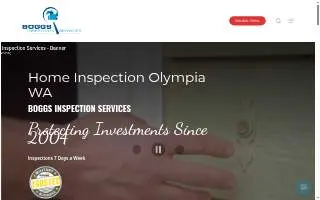 Boggs Inspection Services of Lacey website