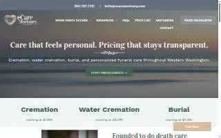 eCare Mortuary website