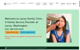 Lacey Family Clinic website