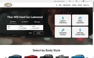 Titus-Will Used Cars - Lakewood website