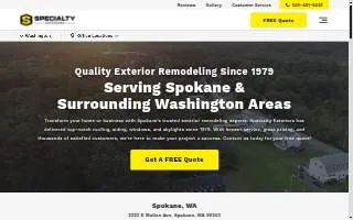 Specialty Exteriors website