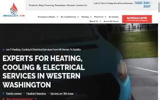 Product Air Heating, Cooling, and Electric website