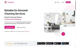 Cleaners Plus One website