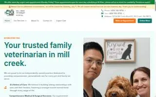 Mill Creek Veterinary Hospital website