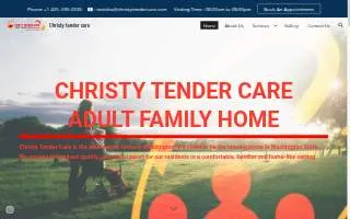 Christy Tender Care Adult Family Home website