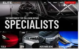 Elite Auto Body of Mountlake Terrace website
