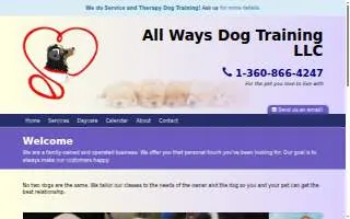 All Ways Dog Training LLC of Olympia website
