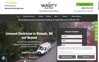 Varsity Electric LLC of Olympia website