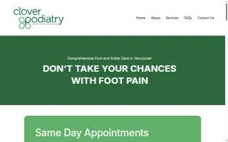 Clover Podiatry PLLC of Orchards website