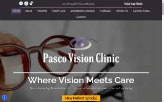 Pasco Vision Clinic website